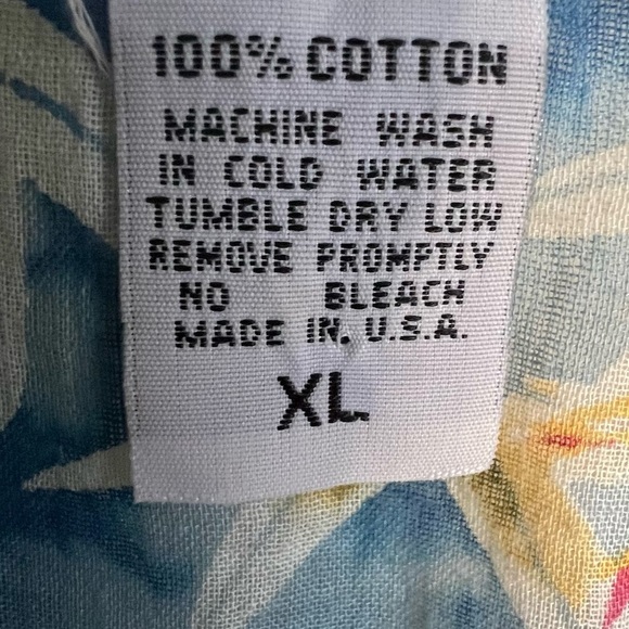 Jak Women's 100% Cotton Floral Button Down Shirt in Royal Made in USA Size XL - Picture 7 of 10